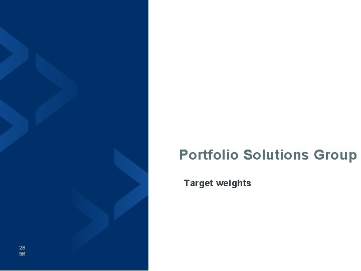 Portfolio Solutions Group Target weights 28 ￼ 