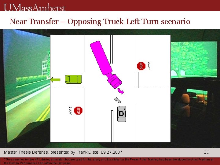 Near Transfer – Opposing Truck Left Turn scenario Risk Recognized Master Thesis Defense, presented
