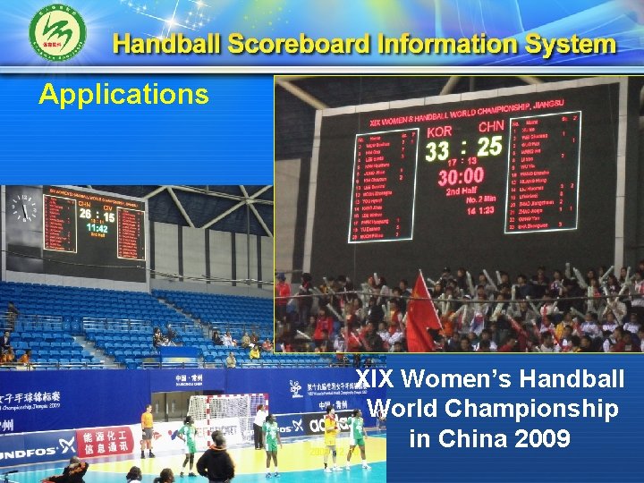Applications XIX Women’s Handball World Championship in China 2009 