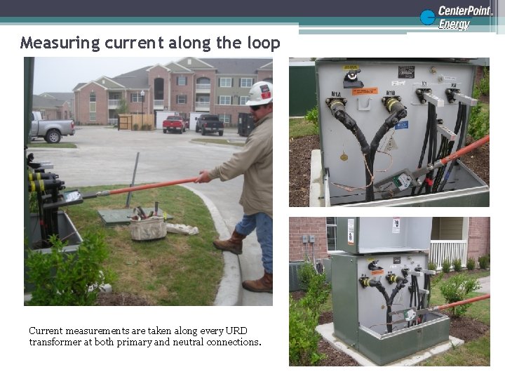 Measuring current along the loop Current measurements are taken along every URD transformer at