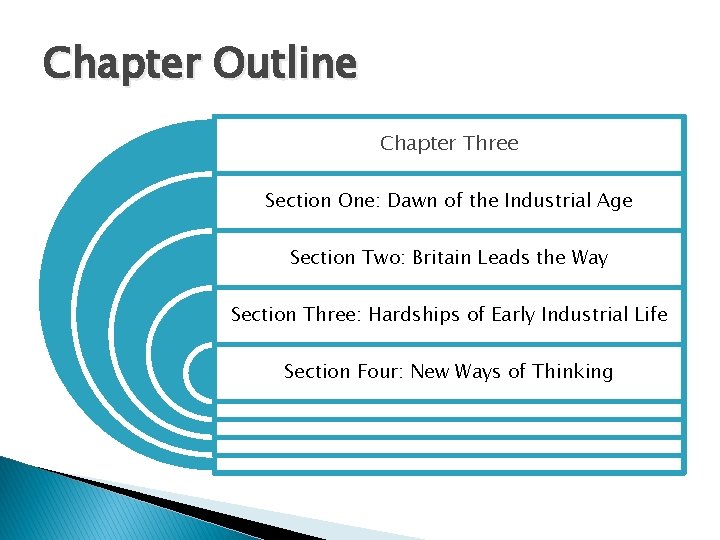 Chapter Outline Chapter Three Section One: Dawn of the Industrial Age Section Two: Britain