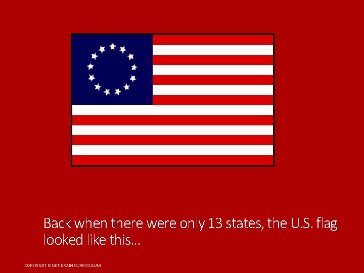 Back when there were only 13 states, the U. S. flag looked like this.