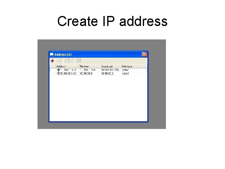 Create IP address 
