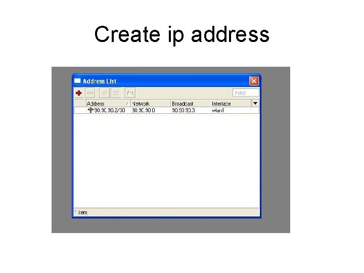 Create ip address 