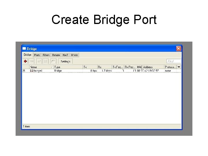 Create Bridge Port 