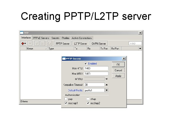 Creating PPTP/L 2 TP server 