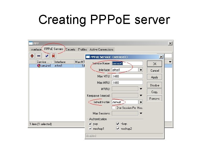 Creating PPPo. E server 