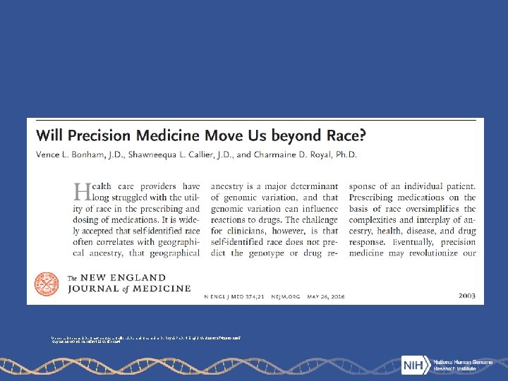 Vence L. Bonham, J. D. , Shawneequa L. Callier, J. D. , and Charmaine