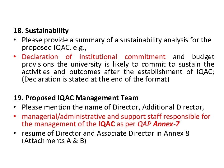 18. Sustainability • Please provide a summary of a sustainability analysis for the proposed