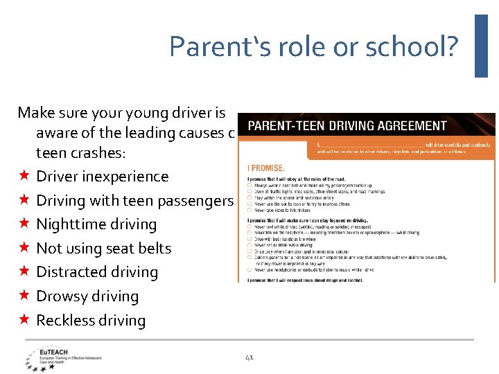 Parent‘s role or school? Make sure your young driver is aware of the leading