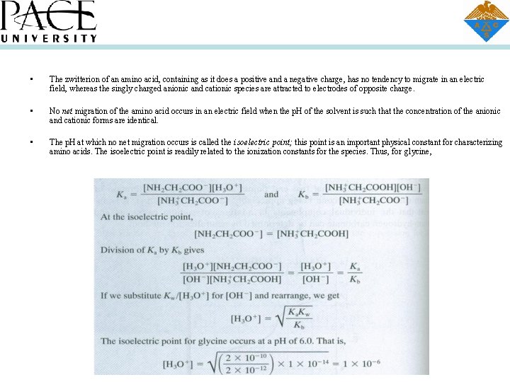  • The zwitterion of an amino acid, containing as it does a positive