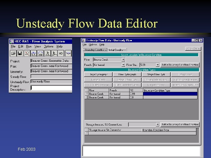 Unsteady Flow Data Editor Feb 2003 HEC-RAS Version 3. 1 31 