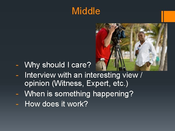 Middle - Why should I care? - Interview with an interesting view / opinion