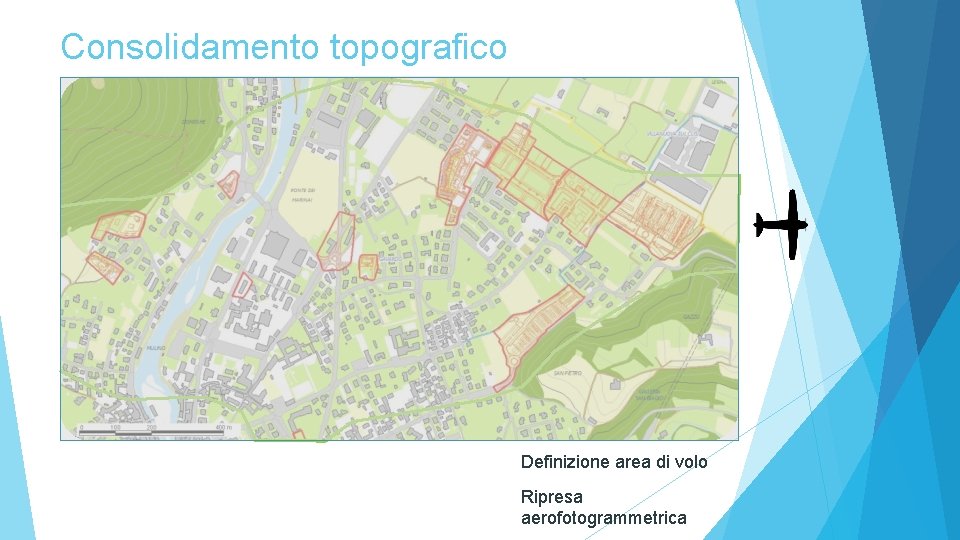 Consolidamento topografico Definizione area di volo Ripresa aerofotogrammetrica 