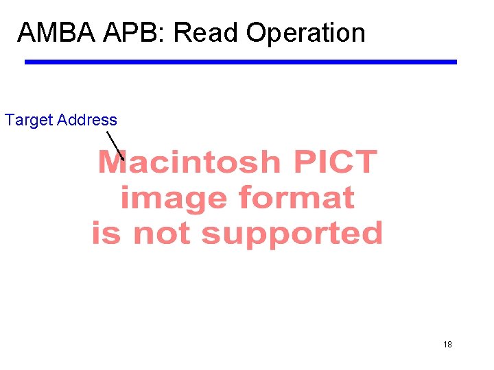 AMBA APB: Read Operation Target Address 18 