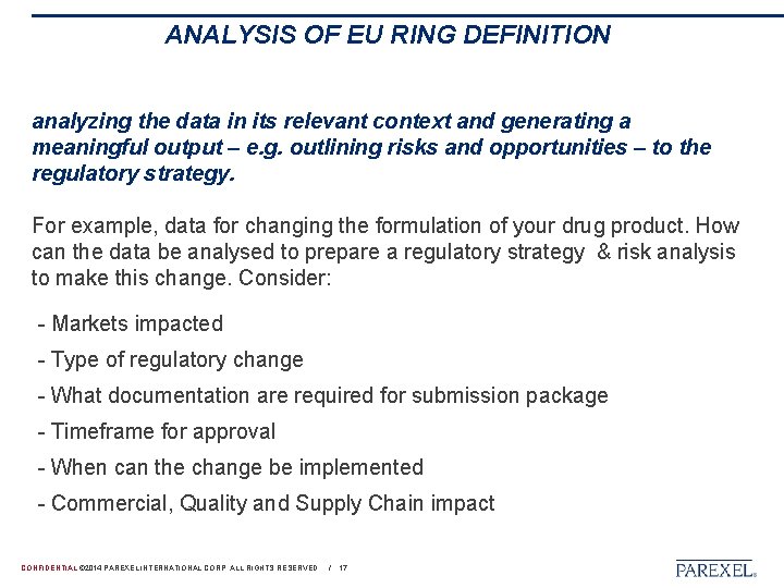 ANALYSIS OF EU RING DEFINITION analyzing the data in its relevant context and generating