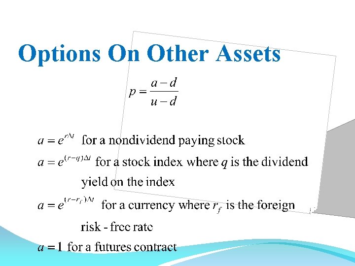 Options On Other Assets 