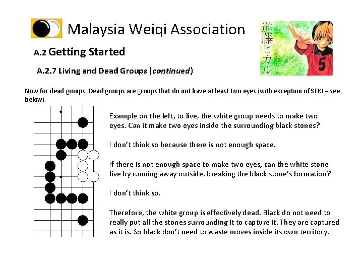 Malaysia Weiqi Association A. 2 Getting Started A. 2. 7 Living and Dead Groups