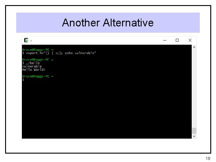 Another Alternative 18 