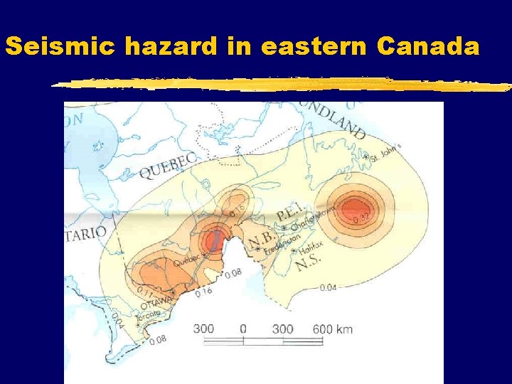 Seismic hazard in eastern Canada 