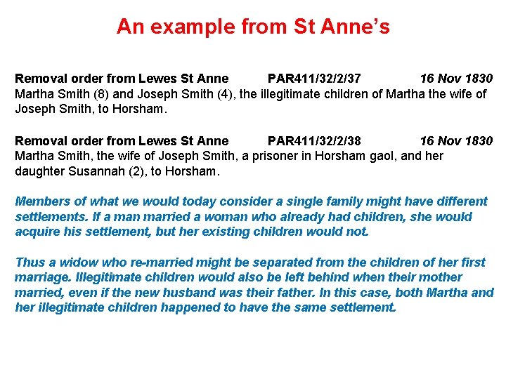 An example from St Anne’s Removal order from Lewes St Anne PAR 411/32/2/37 16