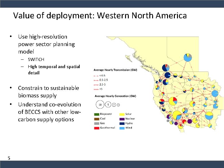 Value of deployment: Western North America • Use high-resolution power sector planning model –