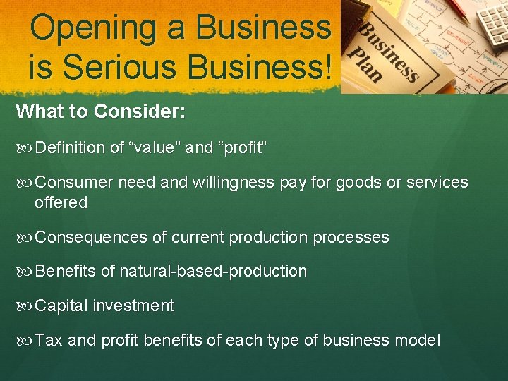 Opening a Business is Serious Business! What to Consider: Definition of “value” and “profit”