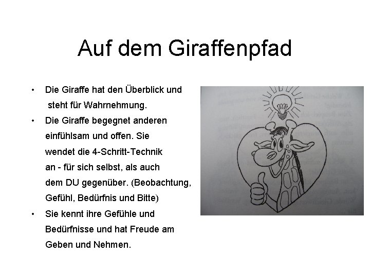 Auf dem Giraffenpfad • Die Giraffe hat den Überblick und steht für Wahrnehmung. •