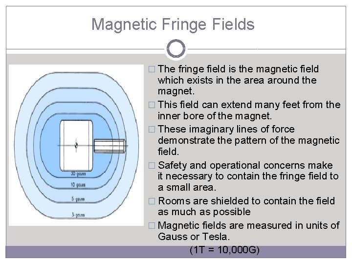 Magnetic Fringe Fields � The fringe field is the magnetic field which exists in