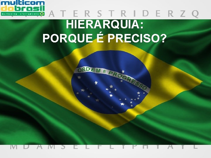 HIERARQUIA: PORQUE É PRECISO? 