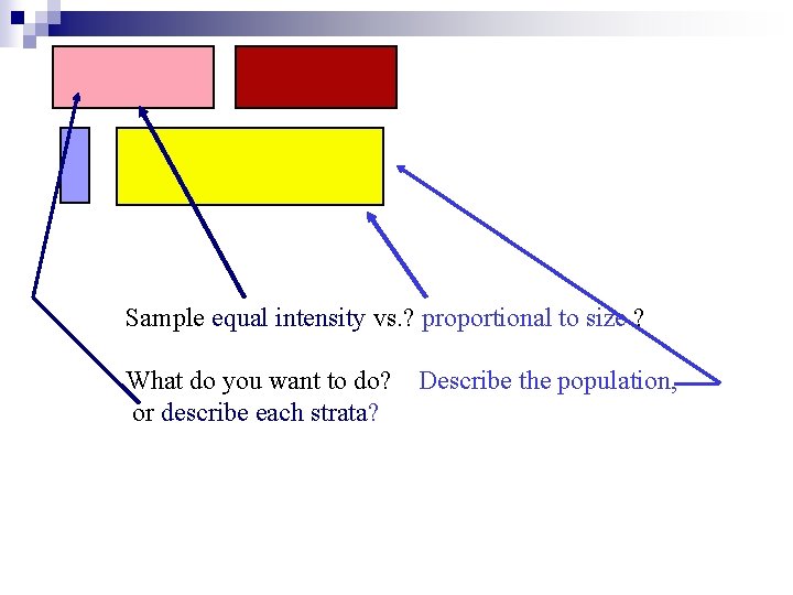 Sample equal intensity vs. ? proportional to size ? What do you want to