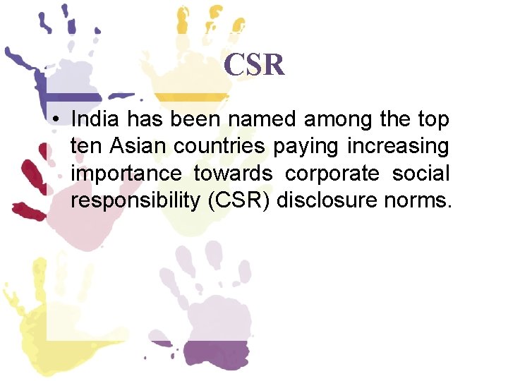 CSR • India has been named among the top ten Asian countries paying increasing