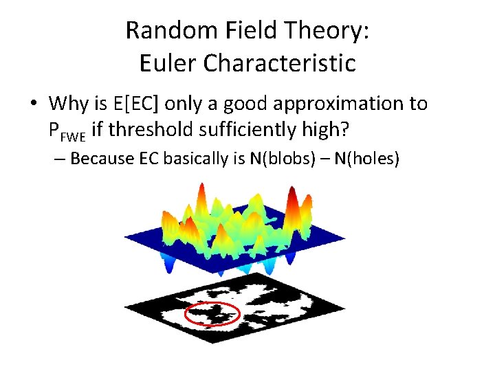 Random Field Theory: Euler Characteristic • Why is E[EC] only a good approximation to