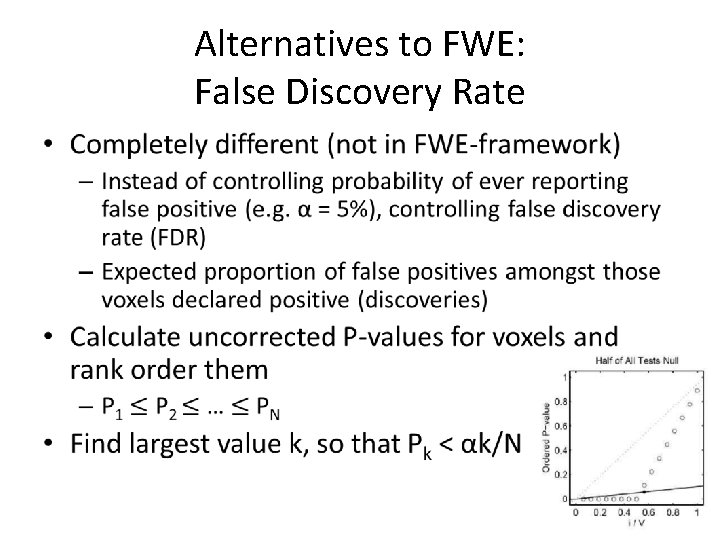 Alternatives to FWE: False Discovery Rate • 