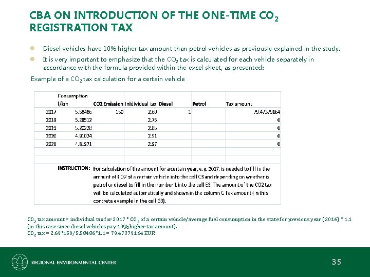 CBA ON INTRODUCTION OF THE ONE-TIME CO 2 REGISTRATION TAX ● ● Diesel vehicles