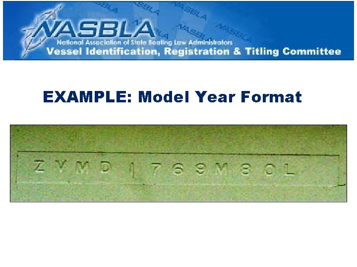 EXAMPLE: Model Year Format EXAMPLE: Model Year Format