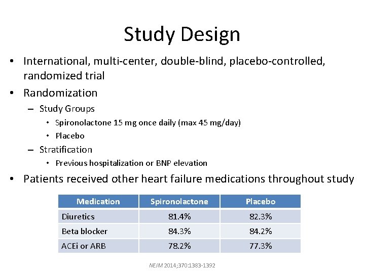 Study Design • International, multi-center, double-blind, placebo-controlled, randomized trial • Randomization – Study Groups