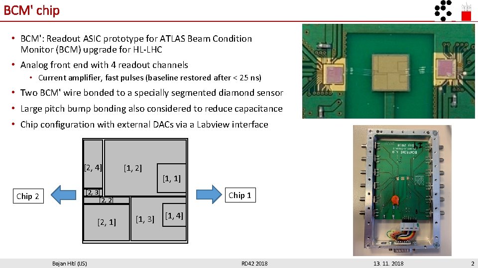 BCM' chip • BCM': Readout ASIC prototype for ATLAS Beam Condition Monitor (BCM) upgrade