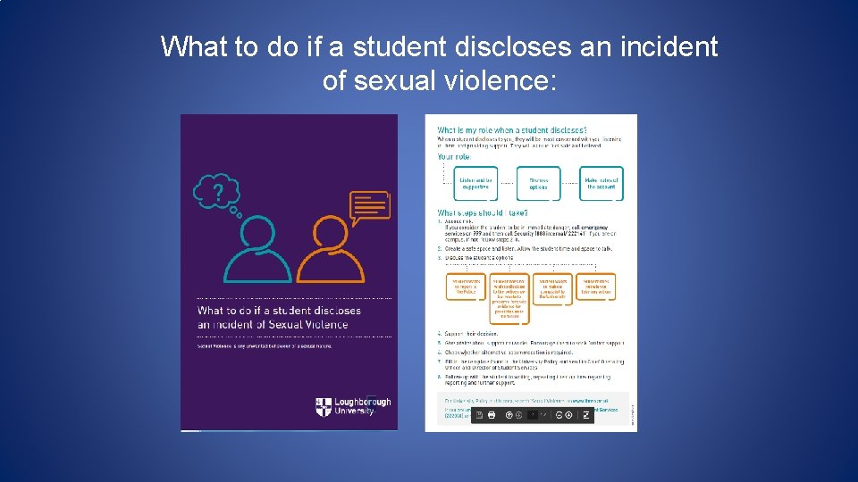 What to do if a student discloses an incident of sexual violence: 