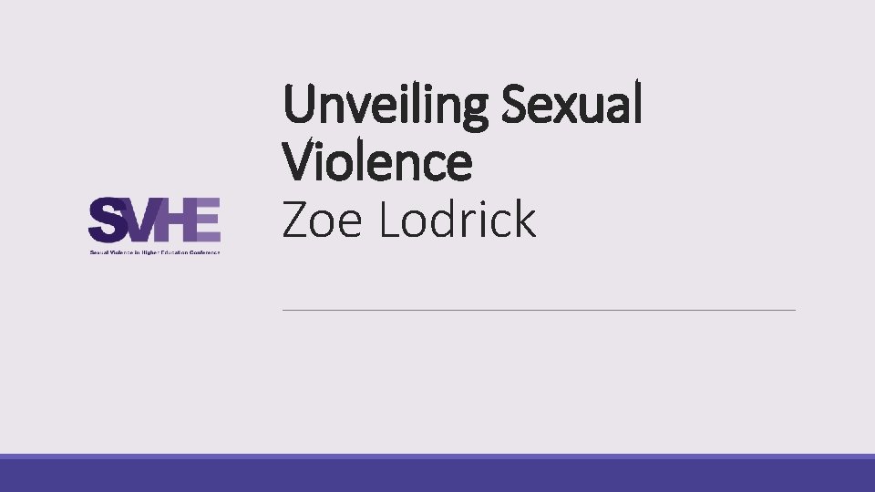 Unveiling Sexual Violence Zoe Lodrick 