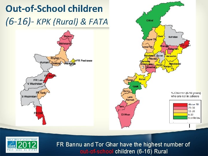 Out-of-School children (6 -16)- KPK (Rural) & FATA FR Bannu and Tor Ghar have