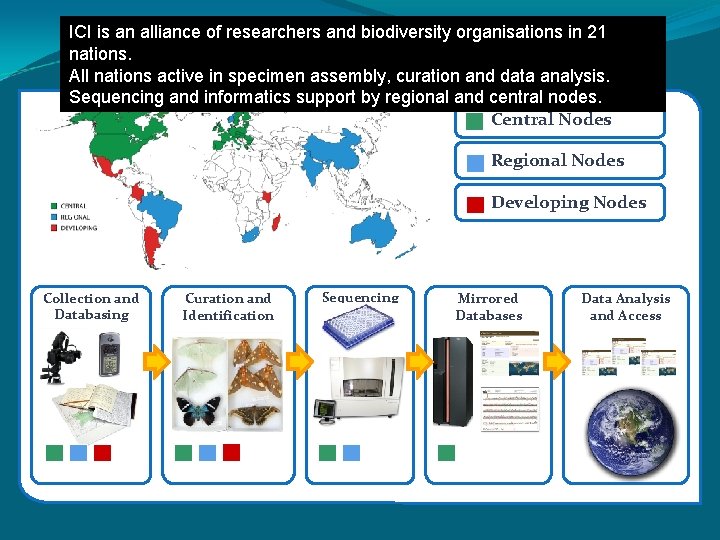 ICI is an alliance of researchers and biodiversity organisations in 21 nations. All nations