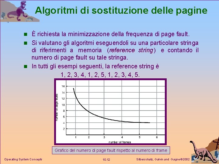 Algoritmi di sostituzione delle pagine n È richiesta la minimizzazione della frequenza di page