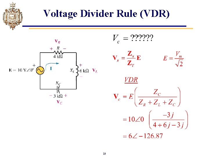 Voltage Divider Rule (VDR) 19 