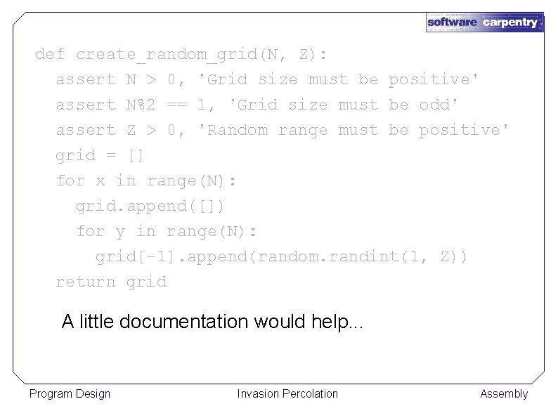 def create_random_grid(N, Z): assert N > 0, 'Grid size must be positive' assert N%2