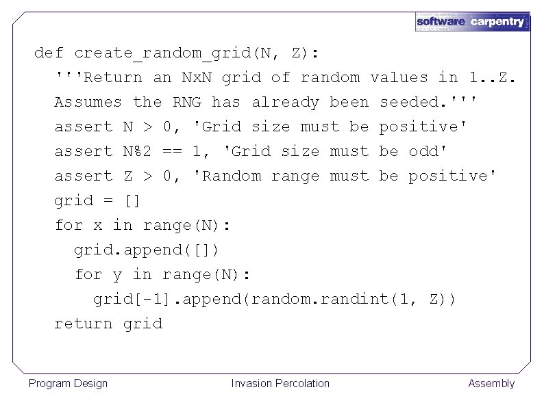def create_random_grid(N, Z): '''Return an Nx. N grid of random values in 1. .
