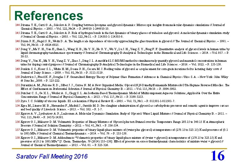 References 144. Dirama T. E. , Carri G. A. , Sokolov A. P. Coupling