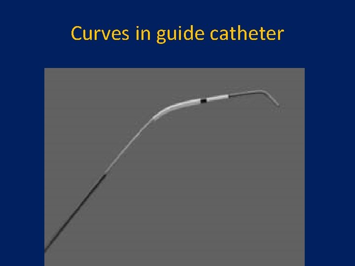 Curves in guide catheter 