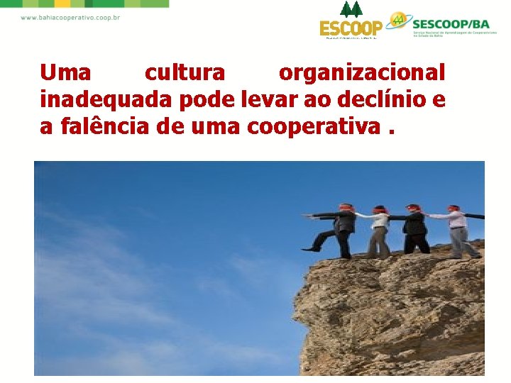 Uma cultura organizacional inadequada pode levar ao declínio e a falência de uma cooperativa.