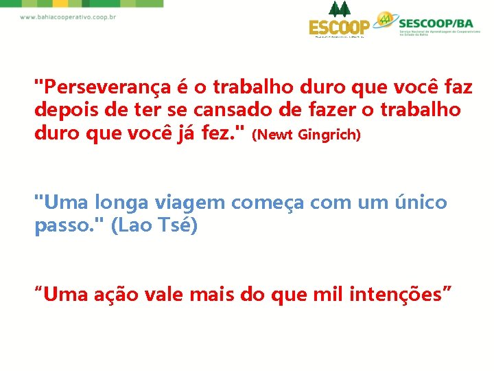 "Perseverança é o trabalho duro que você faz depois de ter se cansado de